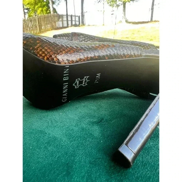 Gianni bini peep toe high heels snakeskin print size 7.5 - Picture 4 of 5